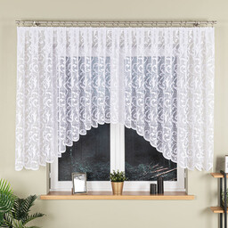 Markizeta Firana żakardowa gotowa 450x135 001 biała Leokadia