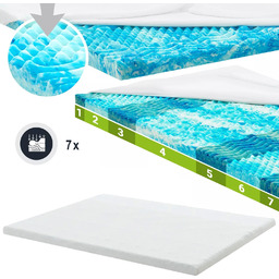 MATERAC NAWIERZCHNIOWY 140x200 7CM ORTOPEDYCZNY TOPPER 7STREF MEMORY
