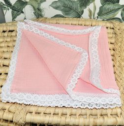 otulacz muślinowy 100x100cm rose blush