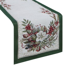 Eurofirany Obrus bieżnik 40x100 Cho 4115 naturalny zielony