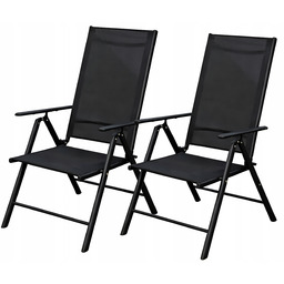 Krzesła Ogrodowe 2x Rozkładane Aluminiowe Leżak Taras Balkon