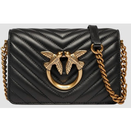 PINKO Czarna torebka Love Click Mini Sheep Nappa