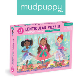 Mudpuppy Puzzle soczewkowe z ruchomym obrazkiem Baletnice 75