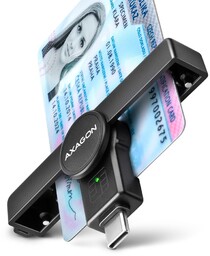 Axagon CRE-SMPC Czytnik kart identyfikacyjnych PocketReader USB-C
