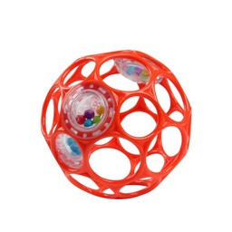 Oball Piłka z grzechotką 10 cm pomarańczowa 0m+