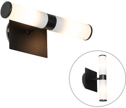 Nowoczesna lampa ścienna do łazienki czarna IP44 2-punktowa