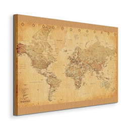 World Map - Vintage Style - Obraz