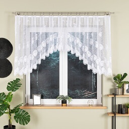 Markizeta Firana żakardowa gotowa 300x100 001 biała Nora