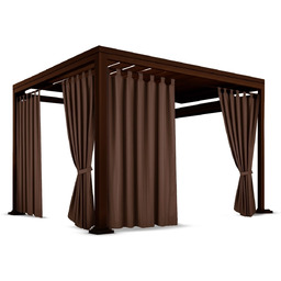 Zasłona ogrodowa wodoodporna brązowa na szelkach do altany,