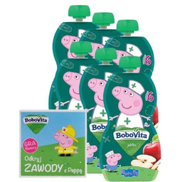 Zestaw BoboVita Peppa Pig Mus jabłko 6m+, 6