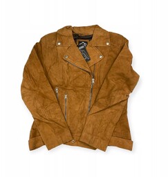 Zamszowa kurtka damska motocyklowa REAL LEATHER M