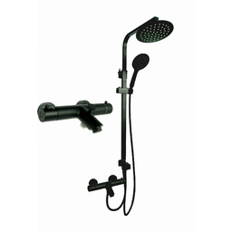 UNO BLACK bateria termostatyczna wannowa z deszczownicą QUBUS