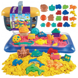Zestaw Piasek Kinetyczny 0,8kg w Koszyku z Foremkami