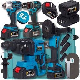 Zestaw Narzędzi Akumulatorowych 21V 4w1 Wkrętarka Młotek Szlifierka