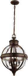 LAMPA WISZĄCA Adams brązowa w kształcie kuli, styl