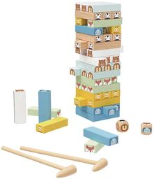 TookyToy Drewniana wieża ze zwierzętami