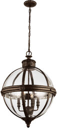 LAMPA WISZĄCA Adams brązowa w kształcie kuli, styl