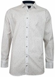 Biała Elegancka Koszula Męska -RIGON- Krój Prosty, Długi