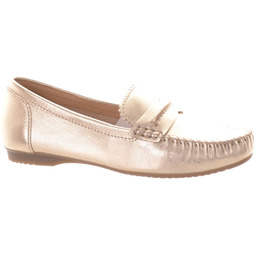 Marco Tozzi Skórzane Złote Mokasyny Damskie Buty 38