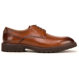 Męskie buty derby skórzane z kontrastową wstawką