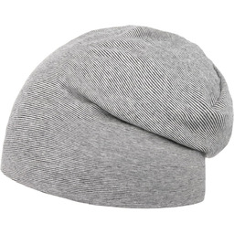 Czapka Beanie Cotton Jersey Stripes by Lipodo, jasnoszary,
