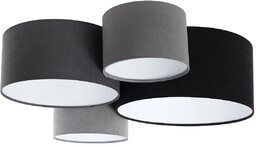 Lumes Szaro-czarny poczwórny plafon welurowy - A352 G5-W12