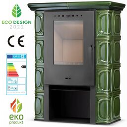 Piec kominek kaflowy koza ELDUR zielony ECO Design