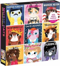 Galison Mudpuppy- Music Cats 500 Piece Family Puzzle,