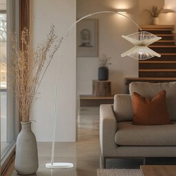 Lampa łukowa - lampa stojąca Valdorin Lindby, kremowy