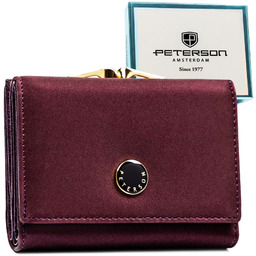 Średniej wielkości portfel damski wykonany ze skóry naturalnej