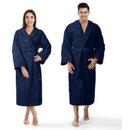 Szlafrok XS Bawełniany Granatowy Frotte Prestiż Hotelowy