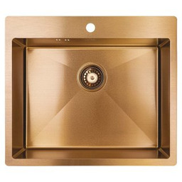 LAVEO Zlewozmywak stalowy MARMARA 59x51 cm 1-komorowy miedziany