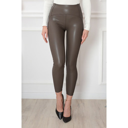 Spodnie legginsy skórzane push-up cappuccino Tome