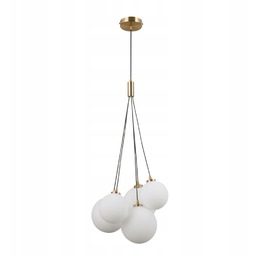 Pięciopunktowa lampa wisząca mleczne szklane kule Perlos PND-54456-5-HB