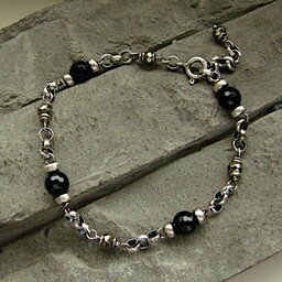 Pakamera Onyks i piryt - bransoletka