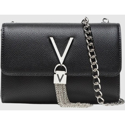 VALENTINO Czarna kopertówka Divina ze srebnymi okuciami SS26