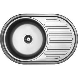 KUCHINOX Zlewozmywak stalowy FARO 1-komorowy owalny z ociekaczem