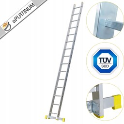 Drabina aluminiowa przystawna 1x15 Stabiilizacja Profesjonalna Stabilna Pl