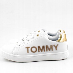 Tommy Hilfiger T3A4 biało złote trampki r 35