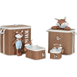 Home ESPRIT Kosz na pranie naturalny niebieski brązowy