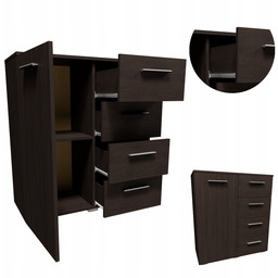 Komoda Helena 80cm 1D4S Wenge mała szafka regał