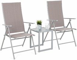 Zestaw krzeseł ogrodowych Casablanca Silver / Taupe ze