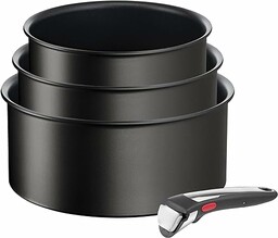Tefal Eco Resist On Zestaw Garnków, Czarny, 4