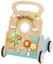 TookyToy Drewniany chodzik dla dzieci z zabawkami