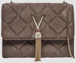 VALENTINO Brązowa damska zamszowa torebka Charlotte Flap Bag