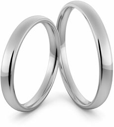 Obrączki ślubne platynowe klasyczne zaokrąglone 2.5 mm -