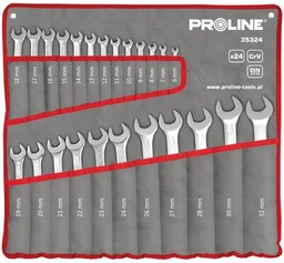 PROLINE Zestaw kluczy płasko-oczkowych 35324 (24 sztuki)