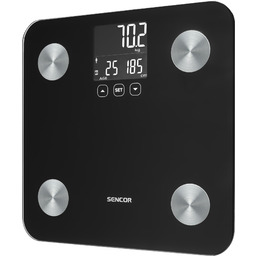 Waga Łazienkowa Fitness Sencor Kg/lb/st Bmi % LCD