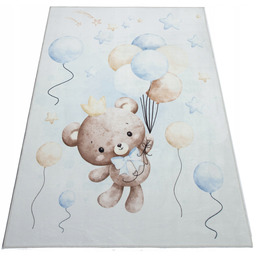 Dywan Kids 160x230 miś w balony niebieski