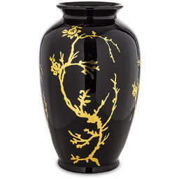 Wazon pojemnik ceramiczny waza ozdobny czarno złoty 36x20x20